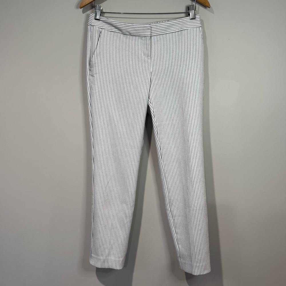Express Columnist Ivory & Black Pinstripe Pants Career Office Work Classic Size